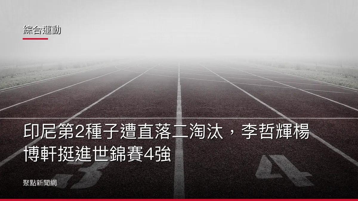 綜合運動：印尼第2種子遭直落二淘汰，李哲輝楊博軒挺進世錦賽4強