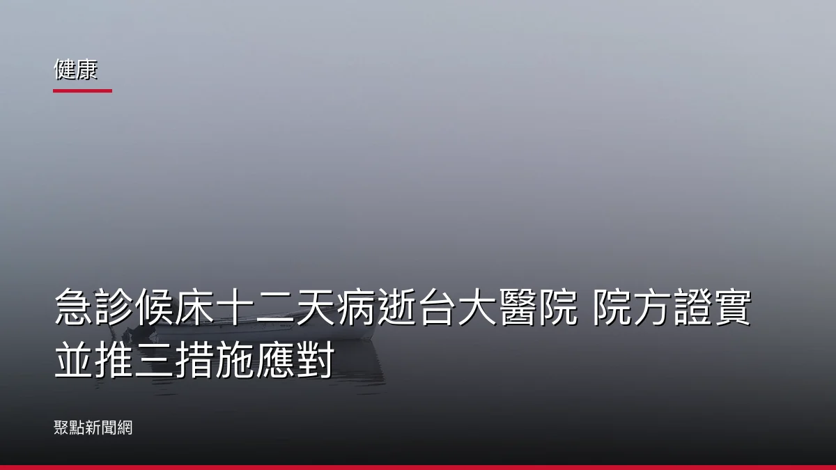 健康：急診候床十二天病逝台大醫院 院方證實並推三措施應對