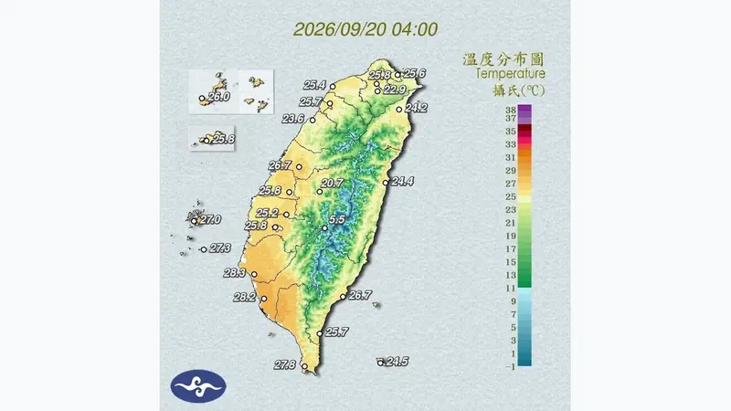 中秋連假迎秋老虎放晴高溫飆34度 專家解析成因與影響(溫度分布圖)