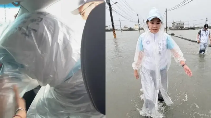 柯志恩勘災座車拋錨 狼狽爬窗畫面引發爭議