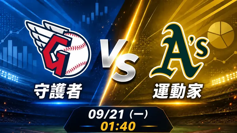 守護者 vs 運動家 MLB 賽前分析，9月21日（一） 台灣時間 01:40 開打