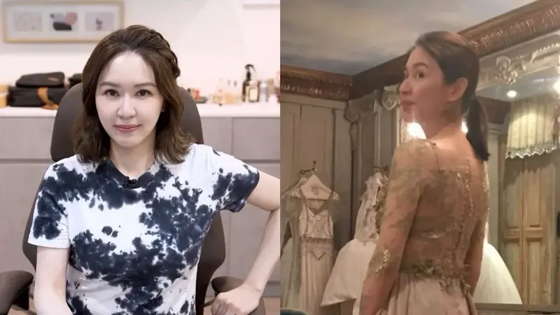 蔡依珊翻出十年前試裝舊照，透視亮片禮服展現優雅氣質