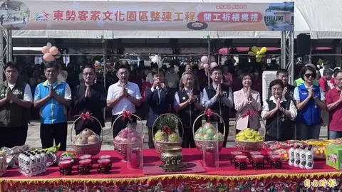 東勢客家園區開工對決！何欣純拋台灣由布院，江啟臣同框零互動