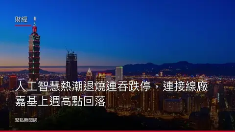 財經：人工智慧熱潮退燒連吞跌停，連接線廠嘉基上週高點回落