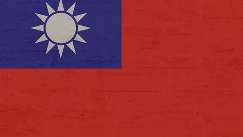 今年雙十國慶主視覺融入晶片矩陣，藍紅基調呈現團結意象（示意圖）