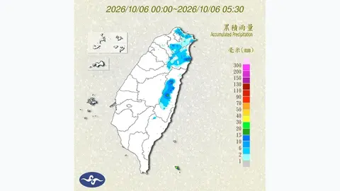東北季風連吹七天轉涼防大雨，氣象署：這天起水氣漸減（累積雨量圖）